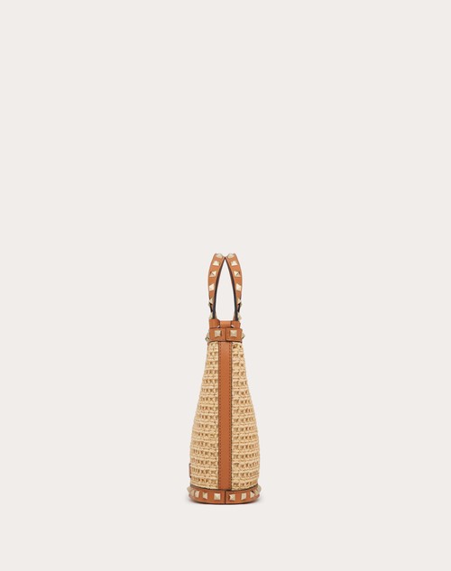 Red Valentino MINI BORSA CON TRACOLLA ROCKSTUD IN RAFIA Sconto