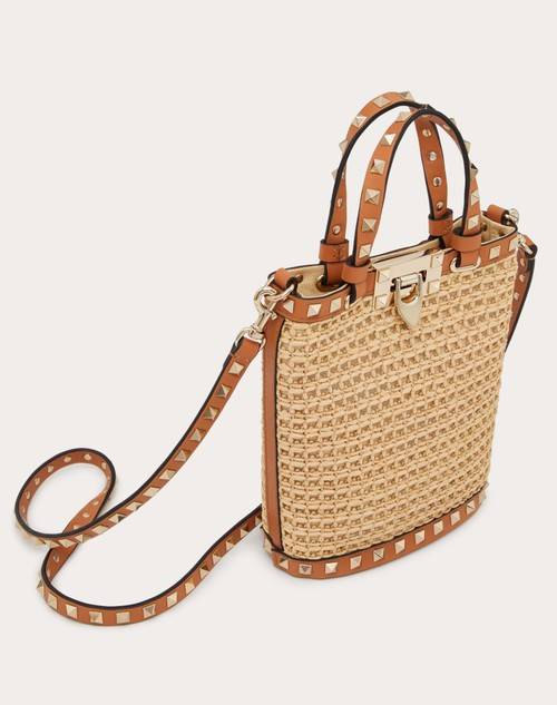 Red Valentino MINI BORSA CON TRACOLLA ROCKSTUD IN RAFIA Sconto