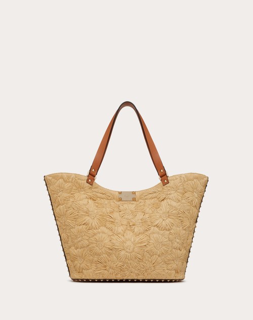 Red Valentino BORSA SHOPPING ROCKSTUD IN RAFIA INTRECCIATA Fino al 60% di sconto