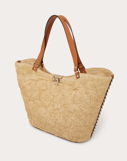 Red Valentino BORSA SHOPPING ROCKSTUD IN RAFIA INTRECCIATA Fino al 60% di sconto