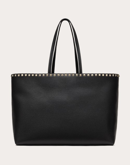 Red Valentino BORSA SHOPPING ROCKSTUD IN VITELLO GRANATO Saldi
