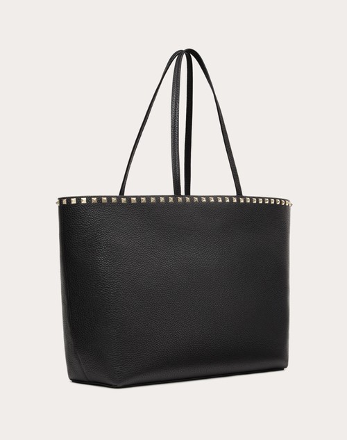 Red Valentino BORSA SHOPPING ROCKSTUD IN VITELLO GRANATO Saldi