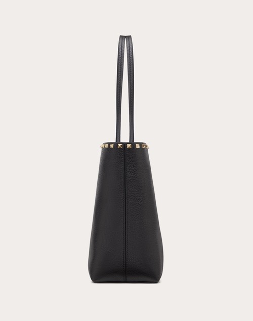 Red Valentino BORSA SHOPPING ROCKSTUD IN VITELLO GRANATO Saldi