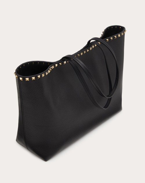 Red Valentino BORSA SHOPPING ROCKSTUD IN VITELLO GRANATO Saldi