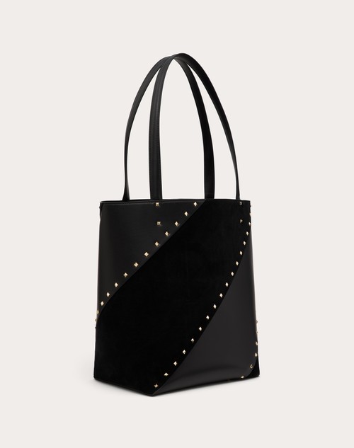 Red Valentino BORSA SHOPPING VALENTINO GARAVANI VALENTINO GARAVANI ROCKSTUD WISPY IN VITELLO E CAMOSCIO Vendita Economica