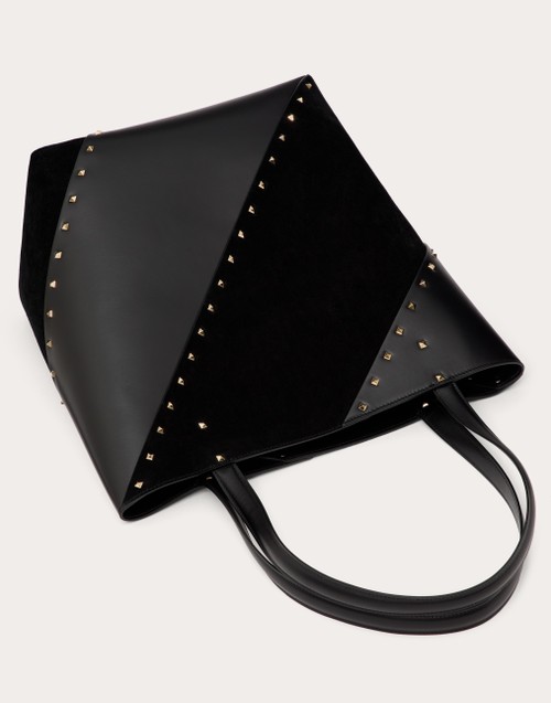 Red Valentino BORSA SHOPPING VALENTINO GARAVANI VALENTINO GARAVANI ROCKSTUD WISPY IN VITELLO E CAMOSCIO Vendita Economica