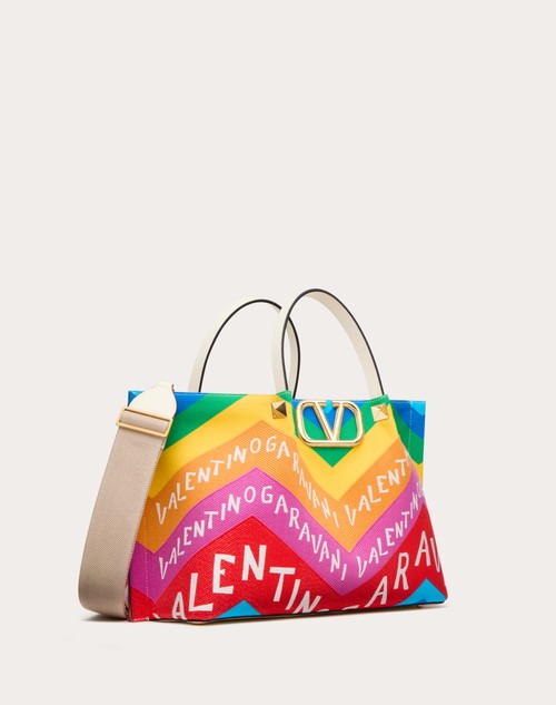 Red Valentino BORSA SHOPPING MEDIA VALENTINO GARAVANI ESCAPE IN CANVAS CON STAMPA CHEVRON24 Nuova