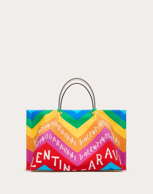 Red Valentino BORSA SHOPPING MEDIA VALENTINO GARAVANI ESCAPE IN CANVAS CON STAMPA CHEVRON24 Nuova