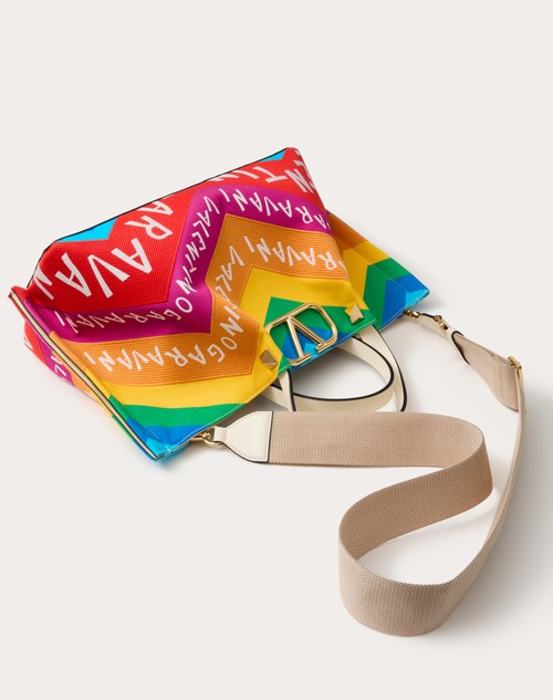 Red Valentino BORSA SHOPPING MEDIA VALENTINO GARAVANI ESCAPE IN CANVAS CON STAMPA CHEVRON24 Nuova