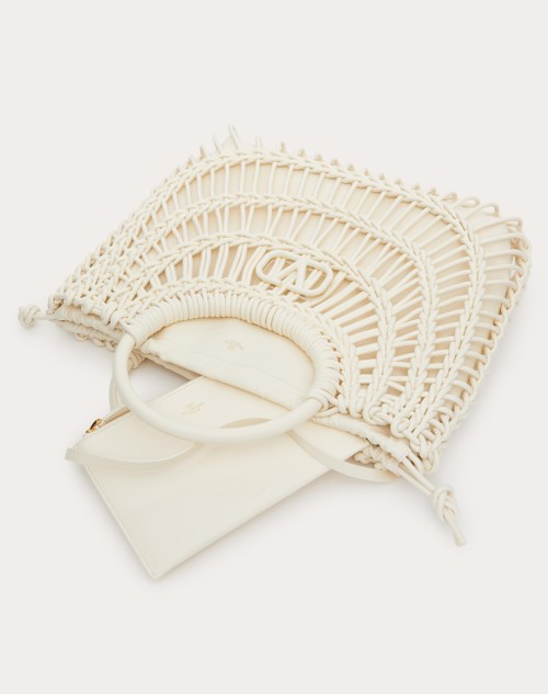 Red Valentino BORSA SHOPPING VALENTINO GARAVANI ALLKNOTS IN PELLE INTRECCIATA Italia