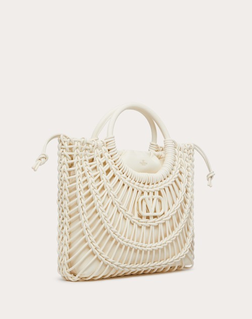 Red Valentino BORSA SHOPPING VALENTINO GARAVANI ALLKNOTS IN PELLE INTRECCIATA 2025