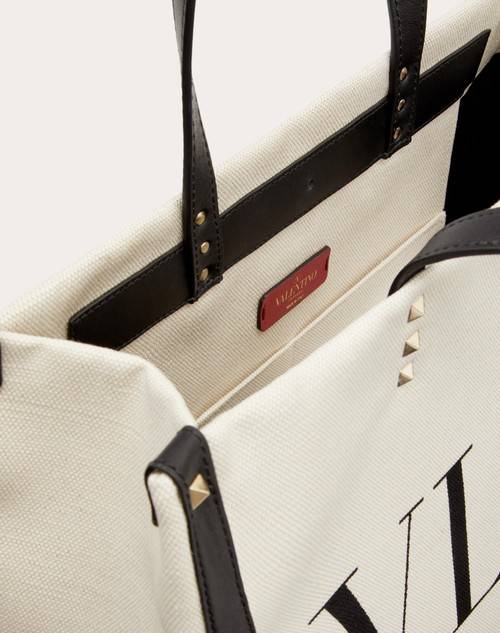 Red Valentino BORSA SHOPPING PICCOLA IN CANVAS CON STAMPA VLTN Qualità