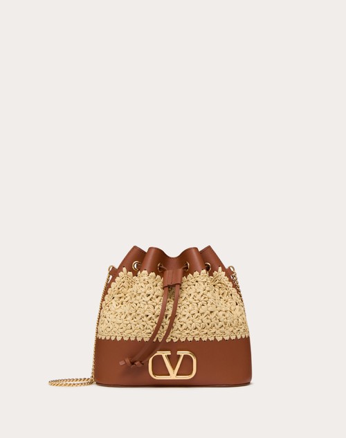 Red Valentino MINI SECCHIELLO CON CATENA VLOGO SIGNATURE IN RAFIA Vendita
