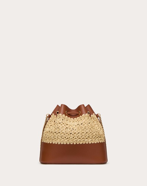 Red Valentino MINI SECCHIELLO CON CATENA VLOGO SIGNATURE IN RAFIA Vendita