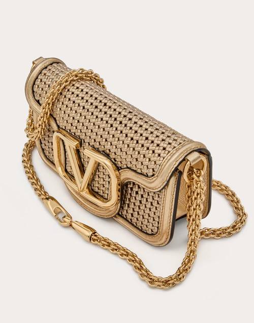 Red Valentino BORSA PICCOLA A SPALLA VALENTINO GARAVANI LOCÒ IN PELLE INTRECCIATA METALLIZZATA Negozi Online