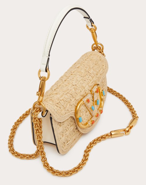 Red Valentino BORSA PICCOLA A SPALLA VALENTINO GARAVANI LOCÒ IN RAFIA CON LOGO GIOIELLO Prezzo Ridotto