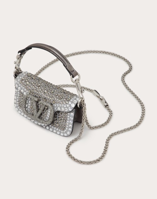 Red Valentino BORSA MICRO CON CATENA VALENTINO GARAVANI LOCÒ CON STRASS In Vendita