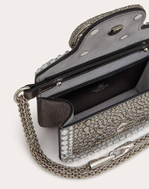 Red Valentino BORSA MICRO CON CATENA VALENTINO GARAVANI LOCÒ CON STRASS In Vendita