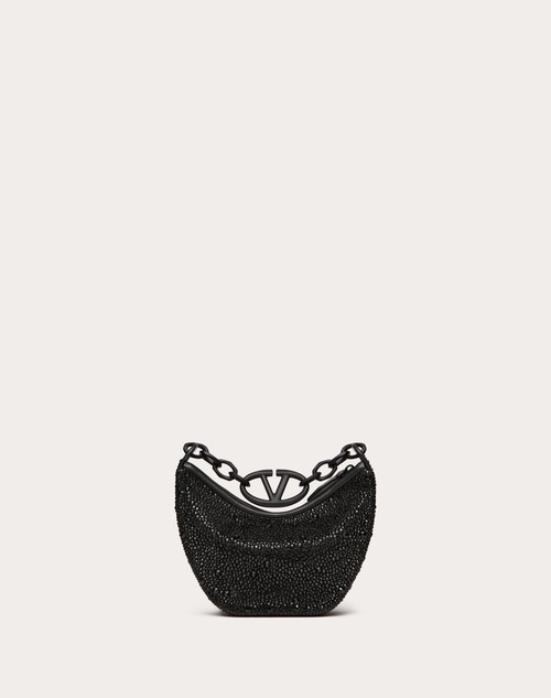 Red Valentino MINI HOBO VLOGO MOON BAG CON STRASS Moda