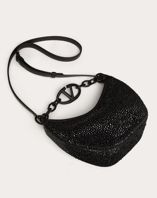 Red Valentino MINI HOBO VLOGO MOON BAG CON STRASS Moda