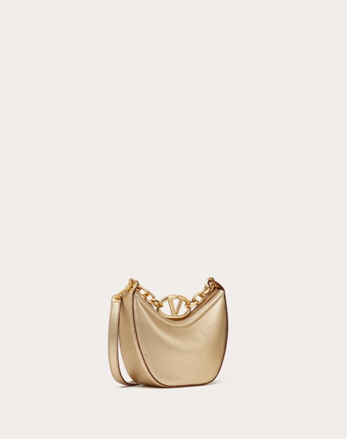 Red Valentino MINI HOBO VLOGO MOON BAG IN VITELLO GRANATO METALLIZZATO CON CATENA 2025