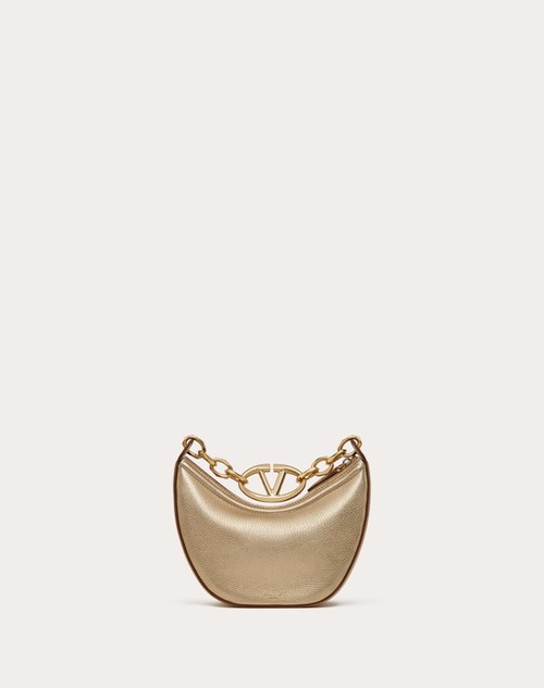 Red Valentino MINI HOBO VLOGO MOON BAG IN VITELLO GRANATO METALLIZZATO CON CATENA 2025