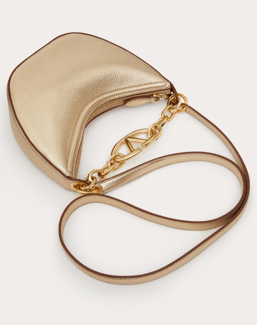 Red Valentino MINI HOBO VLOGO MOON BAG IN VITELLO GRANATO METALLIZZATO CON CATENA 2025