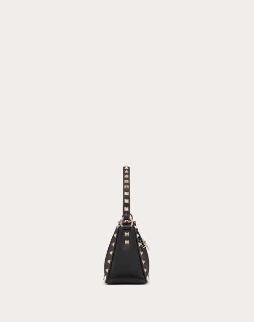 Red Valentino BORSA PICCOLA A TRACOLLA ROCKSTUD IN VITELLO GRANATO Nuovo