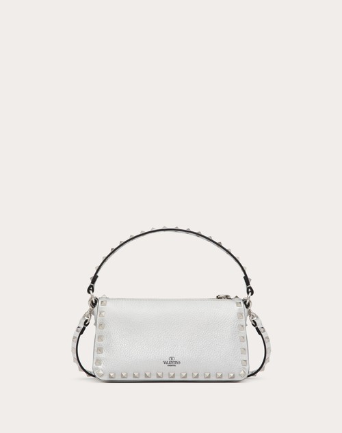 Red Valentino BORSA PICCOLA A TRACOLLA ROCKSTUD IN VITELLO GRANATO METALLIZZATO Spedizione Gratuita