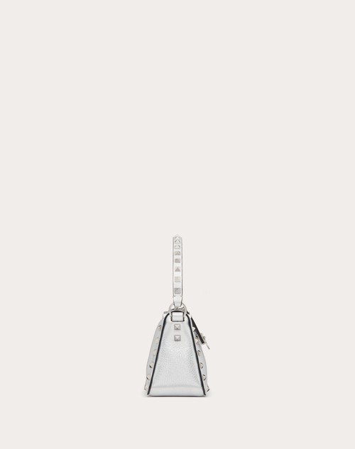 Red Valentino BORSA PICCOLA A TRACOLLA ROCKSTUD IN VITELLO GRANATO METALLIZZATO Spedizione Gratuita