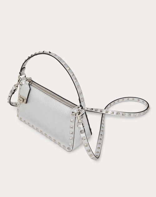 Red Valentino BORSA PICCOLA A TRACOLLA ROCKSTUD IN VITELLO GRANATO METALLIZZATO Spedizione Gratuita