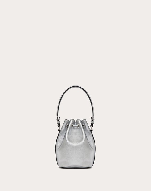Red Valentino MINI BORSA A SECCHIELLO VLOGO SIGNATURE IN NAPPA METALLIZZATA Consegna Veloce