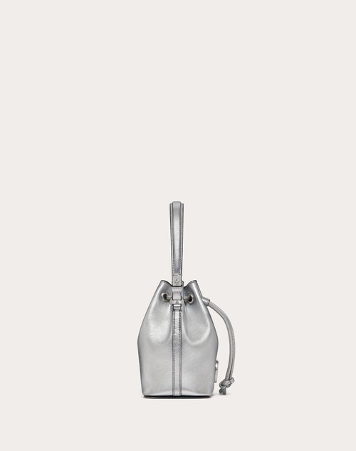 Red Valentino MINI BORSA A SECCHIELLO VLOGO SIGNATURE IN NAPPA METALLIZZATA Consegna Veloce