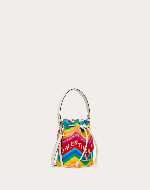 Red Valentino MINI BORSA A SECCHIELLO VALENTINO GARAVANI ESCAPE IN CANVAS CON STAMPA CHEVRON24 Sconto