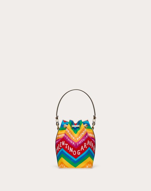 Red Valentino MINI BORSA A SECCHIELLO VALENTINO GARAVANI ESCAPE IN CANVAS CON STAMPA CHEVRON24 Sconto