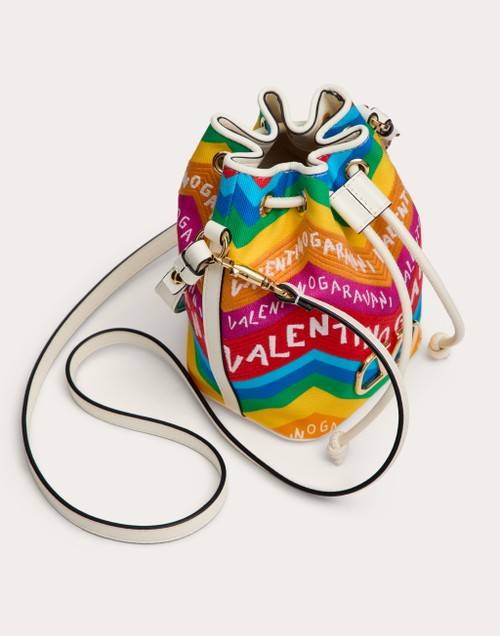Red Valentino MINI BORSA A SECCHIELLO VALENTINO GARAVANI ESCAPE IN CANVAS CON STAMPA CHEVRON24 Sconto