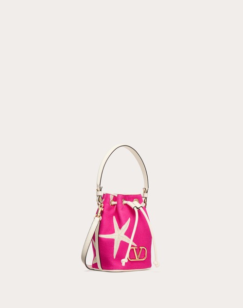 Red Valentino MINI BORSA A SECCHIELLO VALENTINO GARAVANI ESCAPE IN CANVAS CON STAMPA STARFISH Offerta