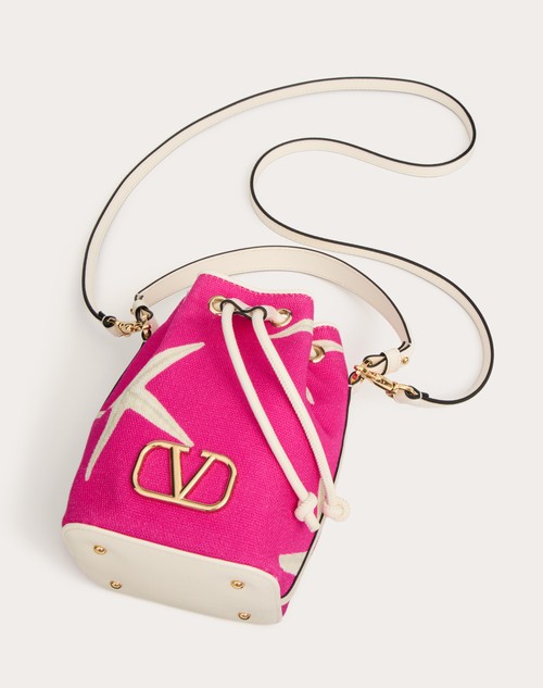 Red Valentino MINI BORSA A SECCHIELLO VALENTINO GARAVANI ESCAPE IN CANVAS CON STAMPA STARFISH Offerta