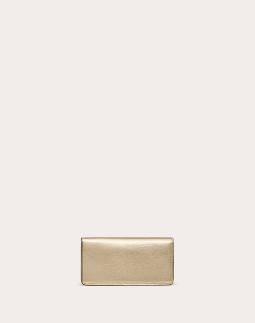 Red Valentino PORTAFOGLIO CON CATENA VLOGO SIGNATURE IN VITELLO GRANATO METALLIZZATO Saldi