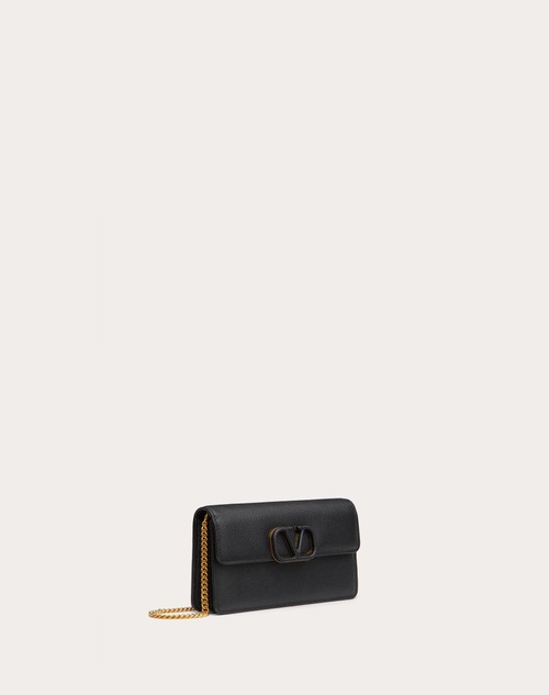 Red Valentino PORTAFOGLIO CON CATENA VLOGO SIGNATURE IN VITELLO GRANATO Hotsell