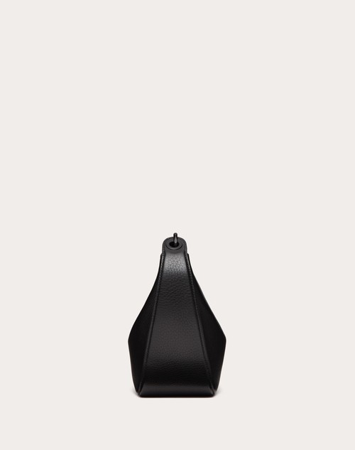 Red Valentino HOBO PICCOLA VLOGO MOON BAG IN VITELLO GRANATO CON CATENA Ultimo giorno