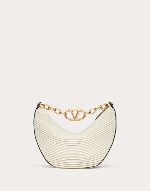 Red Valentino HOBO PICCOLA VLOGO MOON BAG IN NAPPA LAVORATA CON CATENA Promozione
