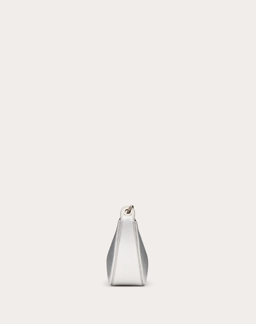 Red Valentino MINI HOBO VLOGO MOON BAG IN VITELLO GRANATO METALLIZZATO CON CATENA Pezzi Unici