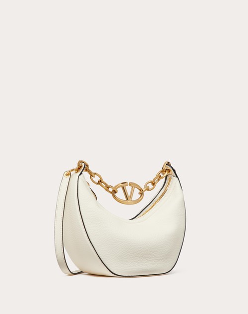 Red Valentino HOBO PICCOLA VLOGO MOON BAG IN VITELLO GRANATO CON CATENA Acquista Ora