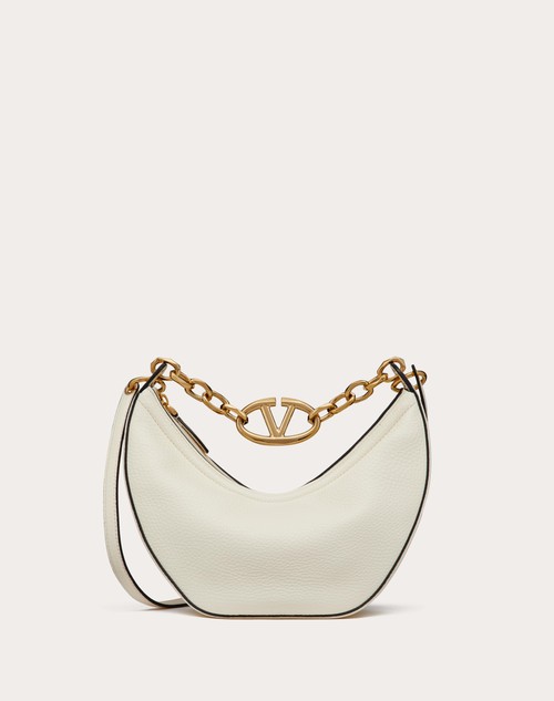 Red Valentino HOBO PICCOLA VLOGO MOON BAG IN VITELLO GRANATO CON CATENA Promozione Limitata
