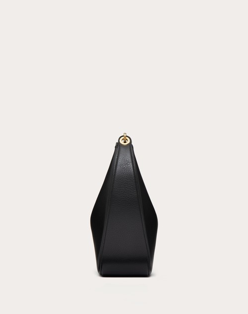 Red Valentino HOBO MEDIA VLOGO MOON BAG IN VITELLO GRANATO CON CATENA Affare Del Giorno
