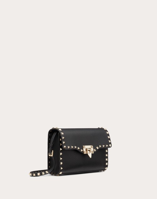 Red Valentino BORSA PICCOLA A TRACOLLA ROCKSTUD IN VITELLO GRANATO Nuova