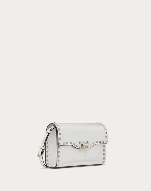 Red Valentino BORSA PICCOLA A TRACOLLA ROCKSTUD IN VITELLO GRANATO METALLIZZATO Moda