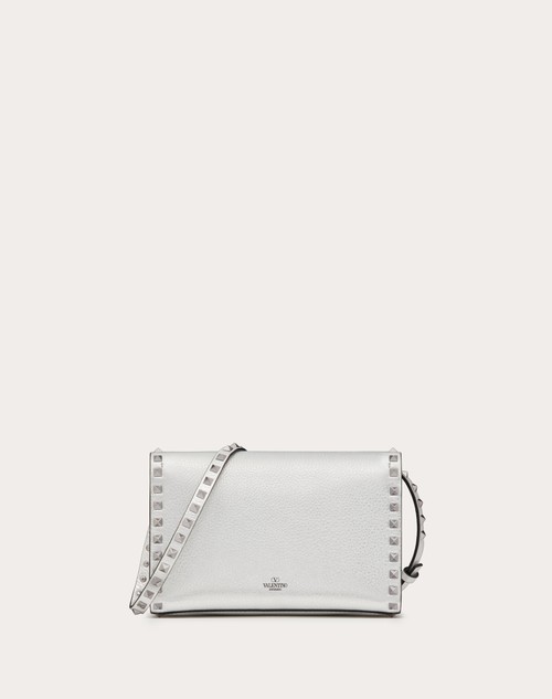Red Valentino BORSA PICCOLA A TRACOLLA ROCKSTUD IN VITELLO GRANATO METALLIZZATO Moda