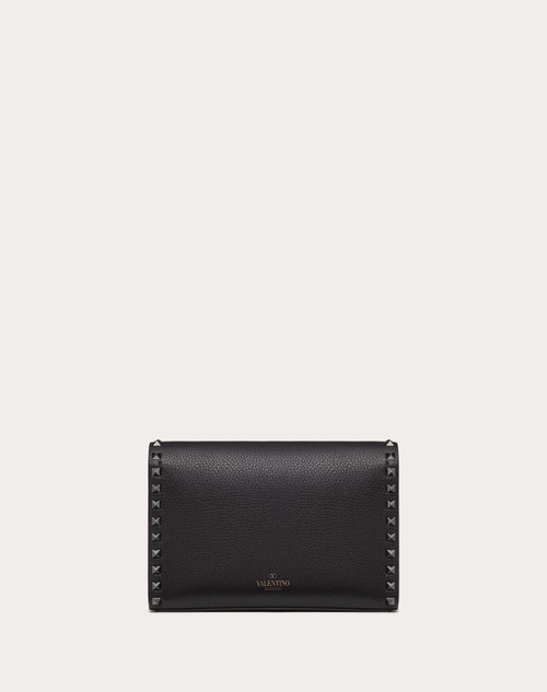 Red Valentino BORSA PICCOLA A TRACOLLA ROCKSTUD IN VITELLO GRANATO Nuovo